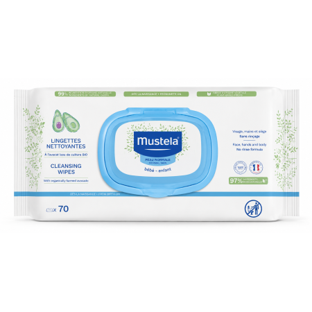 Toallitas Limpiadoras Mustela 70 Unidades – Limpieza Suave con Aguacate BIO