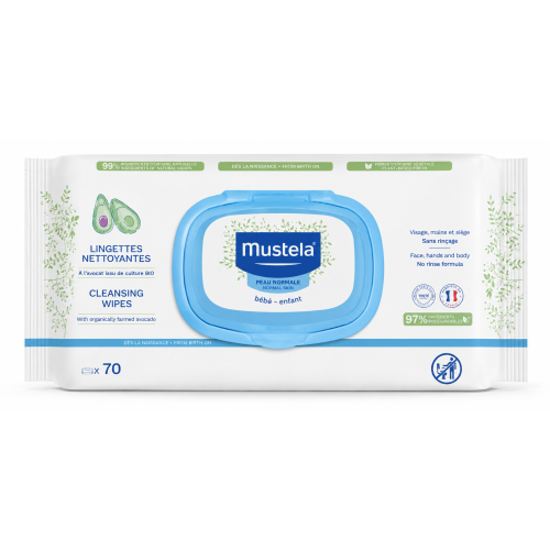 Toallitas Limpiadoras Mustela 70 Unidades – Limpieza Suave con Aguacate BIO