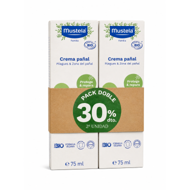 Pack Doble Crema Pañal Bio Mustela  2 x 75 ml | Protección y Reparación con Aceite de Oliva BIO