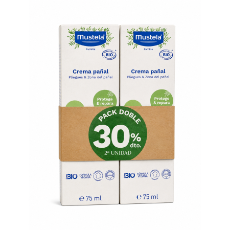 Pack Doble Crema Pañal Bio Mustela  2 x 75 ml | Protección y Reparación con Aceite de Oliva BIO