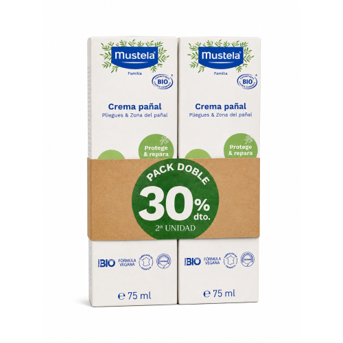 Pack Doble Crema Pañal Bio Mustela  2 x 75 ml | Protección y Reparación con Aceite de Oliva BIO