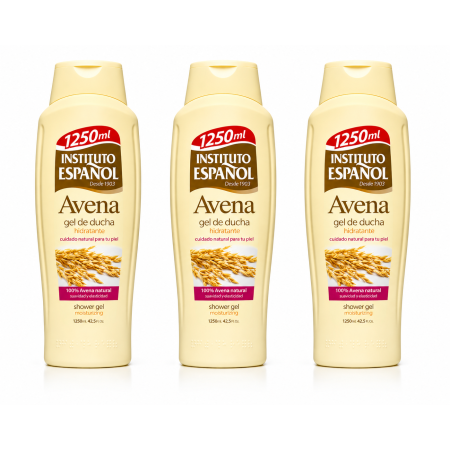 Pack Ahorro Gel de Ducha Hidratante con Avena Instituto Español 3 x 1250 ml | Cuidado Suave Familiar XXL