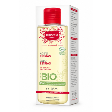 Aceite para Estrías Mustela Maternité BIO 105 ml | Prevención y Cuidado de las Estrías Durante el Embarazo
