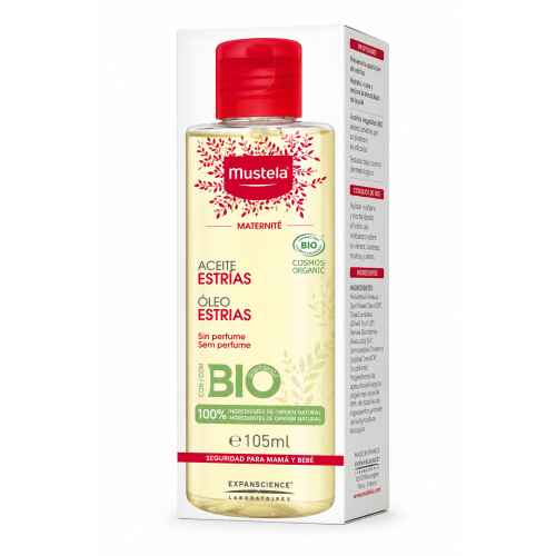 Aceite para Estrías Mustela Maternité BIO 105 ml | Prevención y Cuidado de las Estrías Durante el Embarazo