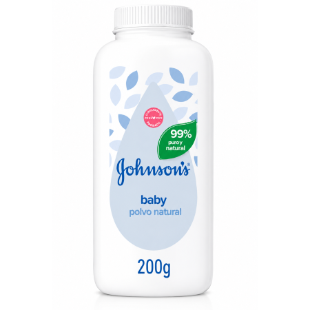 Polvo Natural Johnson's Baby 200 g | Protección Suave y Frescura para la Delicada Piel del Bebé