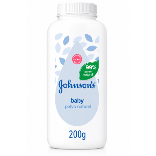 Polvo Natural Johnson's Baby 200 g | Protección Suave y Frescura para la Delicada Piel del Bebé