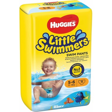 Huggies Little Swimmers Talla 5-6 (12-18 kg) 11 Pañales Bañador | Protección para Piscina y Playa