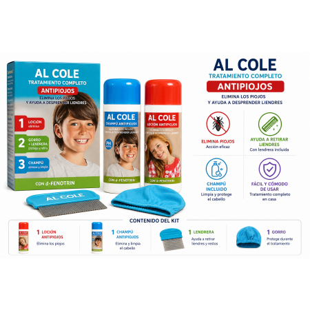 Kit Antipiojos Al Cole Tratamiento Completo | Loción + Champú + Lendrera + Gorro