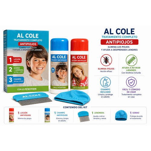 Kit Antipiojos Al Cole Tratamiento Completo | Loción + Champú + Lendrera + Gorro