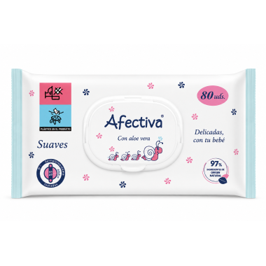 Toallitas Húmedas Afectiva Aloe Vera 80 Unidades | Suaves y Delicadas para tu Bebé