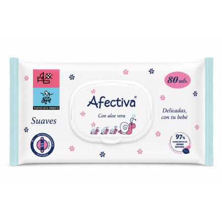 Toallitas Húmedas Afectiva Aloe Vera 80 Unidades | Suaves y Delicadas para tu Bebé