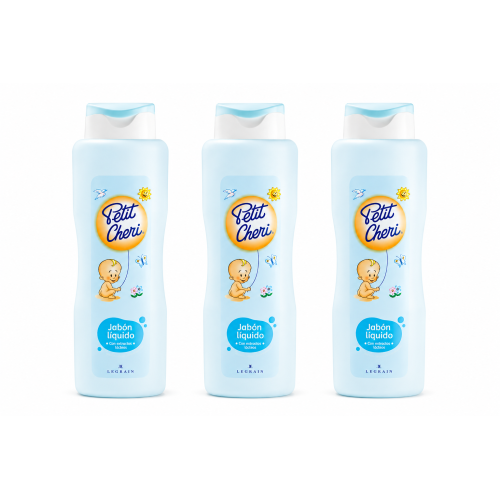 Jabón Líquido Petit Cheri con Extractos Lácteos Pack 3 x 750 ml | Limpieza Suave e Hidratación para la Delicada Piel del Bebé