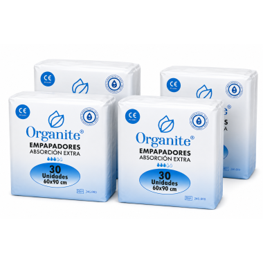 Organite Extra Empapadores 5 Capas 60x90 cm (4x30) 120 uds| Máxima Absorción, Protección y Antifugas