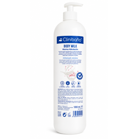 Clinibaño Body Milk 1000 ml con dosificador para piel seca y sensible