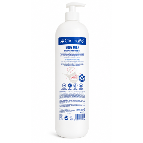 Clinibaño Body Milk 1000 ml con dosificador para piel seca y sensible
