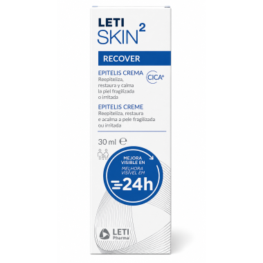 LETI SKIN² Recover Epitelis Crema CICA+ 30 ml | Crema Reparadora para Piel Irritada y Fragilizada