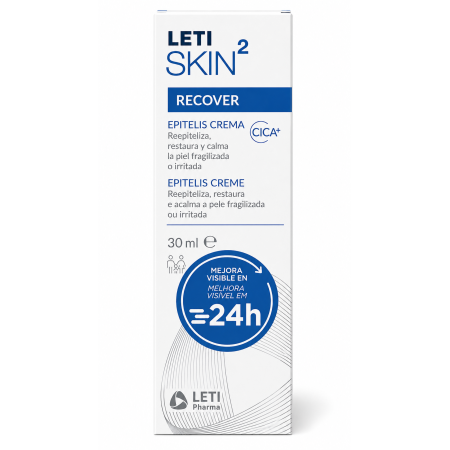 LETI SKIN² Recover Epitelis Crema CICA+ 30 ml | Crema Reparadora para Piel Irritada y Fragilizada