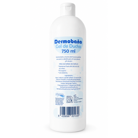 Dermobaño Gel de Ducha 750 ml dermocompatible con pH neutro.