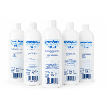 Pack de 6 botellas Dermobaño Gel de Ducha 750 ml. apto para piel y cabello