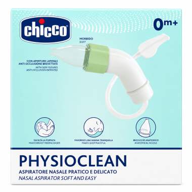 Aspirador Nasal Chicco PhysioClean 0+ | Aspirador Nasal para Bebés y Recién Nacidos