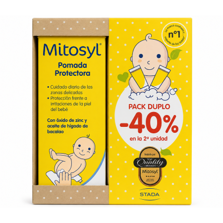 Pack Duplo Mitosyl Pomada Protectora 2 x 65 g | Cuidado Diario del Culito del Bebé