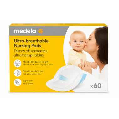 Discos Absorbentes Medela Ultra-Breathable para Lactancia 60 Unidades | Ultrafinos, Ultranspirables y Alta Absorción