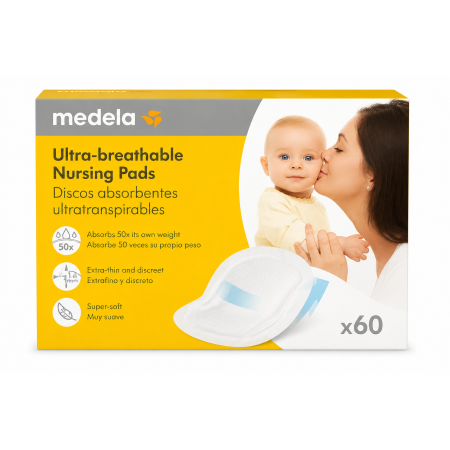 Discos Absorbentes Medela Ultra-Breathable para Lactancia 60 Unidades | Ultrafinos, Ultranspirables y Alta Absorción