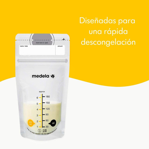 Bolsas de Conservación para Leche Materna Medela 25 Unidades | Antifugas, Preesterilizadas y 210 ml