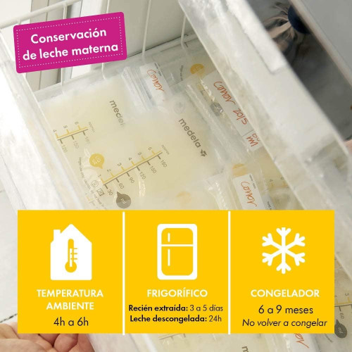 Bolsas de Conservación para Leche Materna Medela 25 Unidades | Antifugas, Preesterilizadas y 210 ml