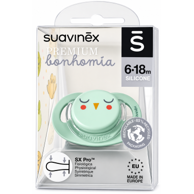 Chupete Suavinex Bonhomía tetina fisiológica silicona 6-18 meses SX Pro | Chupete bebé respetuoso