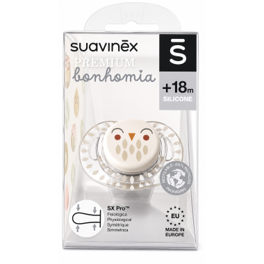 Chupete Premium Bonhomia tetina fisiológica silicona +18 meses . Suavinex