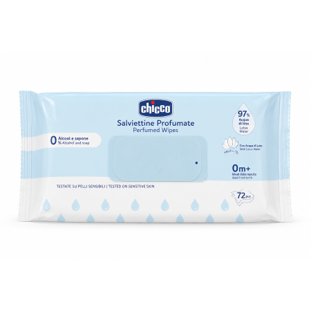 Toallitas perfumadas Chicco Pack Ahorro 288 Toallitas (4 x 72) Unidades | 97 % de agua y agua de loto