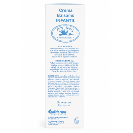 Crema Bálsamo Infantil Picu Baby 100 ml | Crema Protectora para el Culito del Bebé con Óxido de Zinc