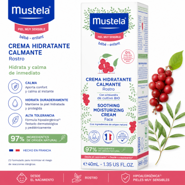 Mustela Crema Hidratante Calmante Facial 40 ml – Piel Muy Sensible del Bebé