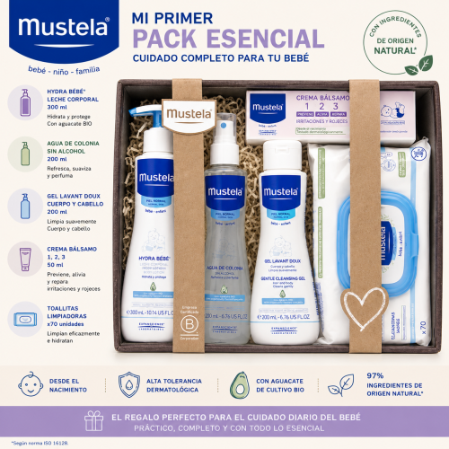 Canastilla Bebé Mustela Gris 5 Productos | Kit Completo Recién Nacido