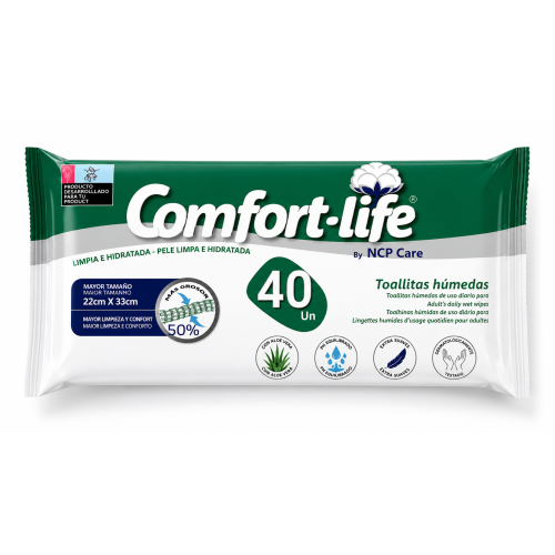 Comfort Life Toallitas Húmedas para Adultos Pack 6 x 40 Unidades | 240 Toallitas Extra Grandes 22x33 cm con Aloe Vera