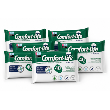 Comfort Life Toallitas Húmedas para Adultos Pack 6 x 40 Unidades | 240 Toallitas Extra Grandes 22x33 cm con Aloe Vera