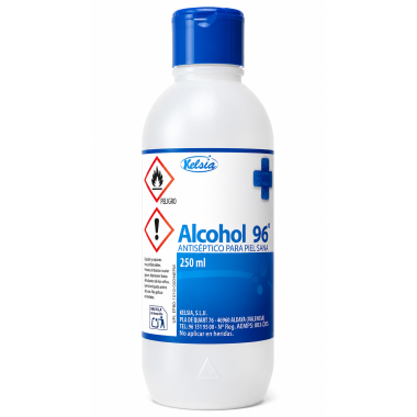 Kelsia Alcohol 96º Antiséptico para Piel Sana 250 ml | Uso Higiénico y Desinfección