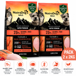 NutraDog WILD Alimento semihúmedo para perros adultos salmón y pavo. Pack 2 x2 kg con Garantia Oficial