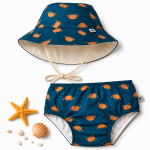 Pack Súper Ahorro pañal bañador + gorro pescador Crab Lässig (7-12 meses) con protección solar completa