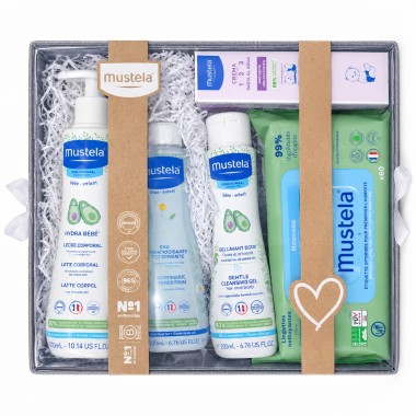 Canastilla Bebé Mustela Gris 5 Productos | Kit Completo Recién Nacido