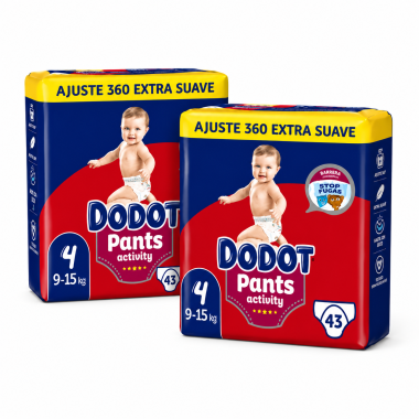 Pañales Dodot Activity Pants Talla 4 Extra Pack Ahorro 2x43 (86 Uds)