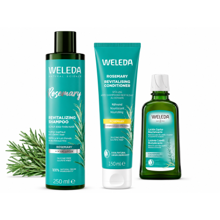 Weleda Pack Romero Revitalizante – Champú 250 ml + Acondicionador 150 ml + Loción Capilar