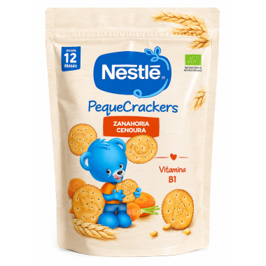 Nestlé PequeCrackers Zanahoria galletitas ecológicas para bebés desde 12 meses con vitamina B1