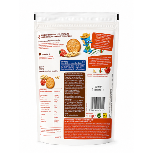 Nestlé PequeCrackers Tomate BIO 100 g – Desde 12 Meses