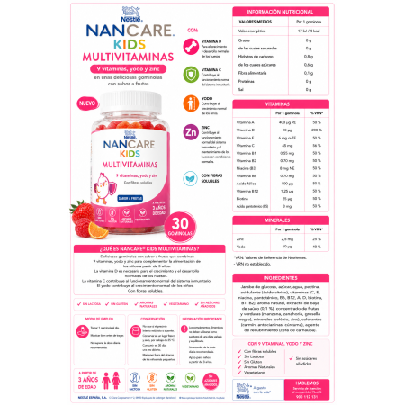 Nestlé NANCARE Kids Inmunidad – 30 Gominolas – Desde 3 Años