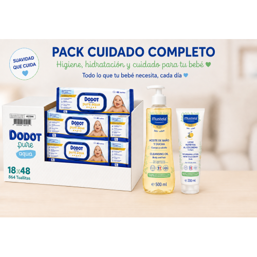 Pack Cuidado Completo Bebé – Dodot Pure Aqua + Mustela Piel Seca