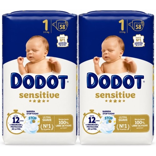 Pack Súper Ahorro: Pañales Dodot Sensitive Talla 1 + Talla 2 + Toallitas Sensitive + Biberones y Cepillo Tommee Tippee