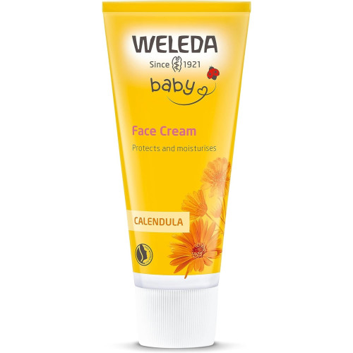 Duplo Crema Facial de Caléndula 2x50 ml Weleda –Hidratante y Protectora para la Piel Delicada del Bebé – Cosmética Natural