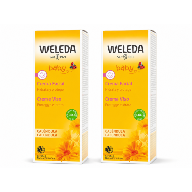 Weleda Baby Crema Facial de Caléndula – Pack 2 Unidades | Hidrata y protege la delicada piel del bebé